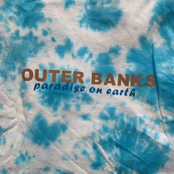 Blue tie-dye T-shirt with matching necklace - Picture 2 of 6